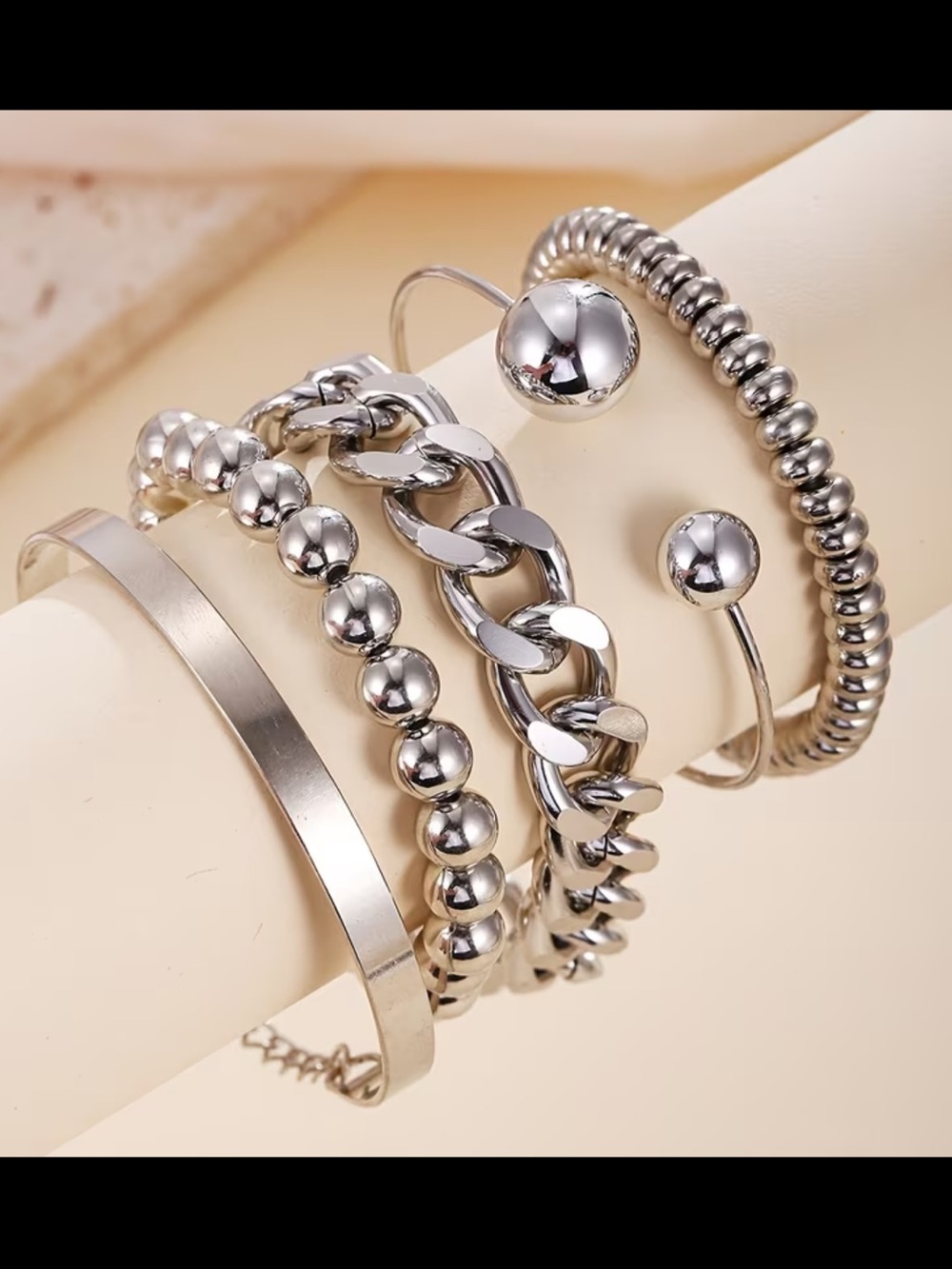 Affordable Fashion Finds Silver-Tone 5-Piece Bracelet Set